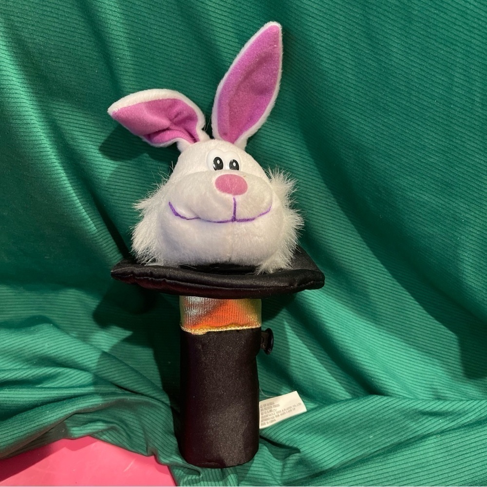 Plush Rabbit In My Hat Toy Magicians Hat Trick Push Button Easter Vintage